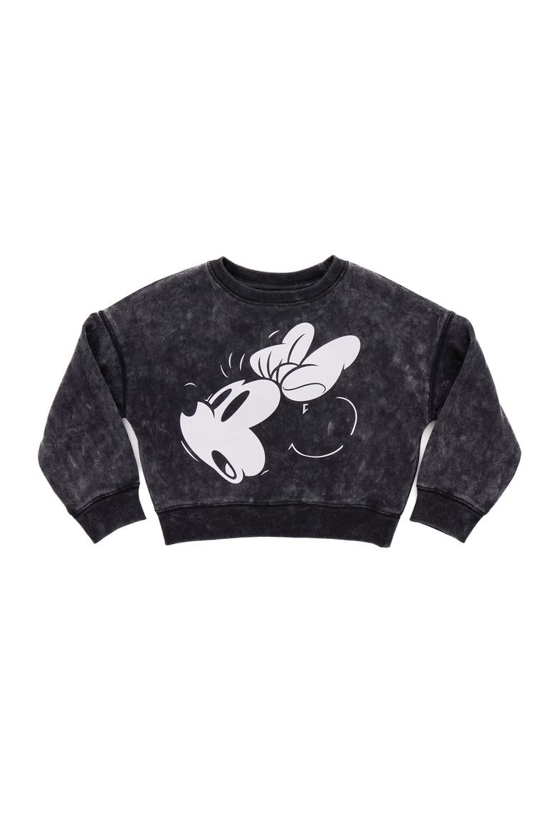 Minnie Mouse Pullover Sweatshirt, Main, color, Mickey Minnie Charcoal