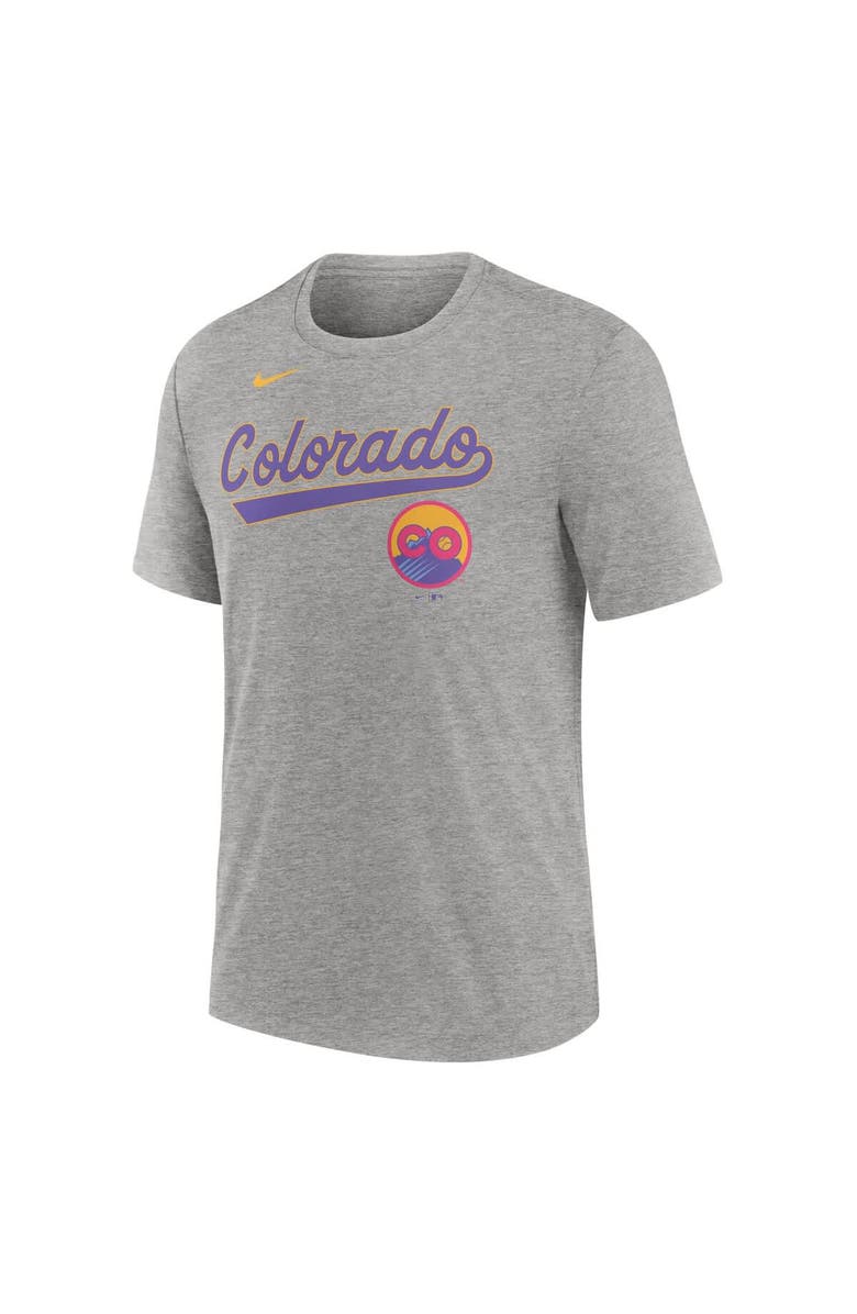 Nike Men's Nike Heather Charcoal Colorado Rockies 2025 City Connect Tri-Blend T-Shirt, Alternate, color, Heather Charcoal