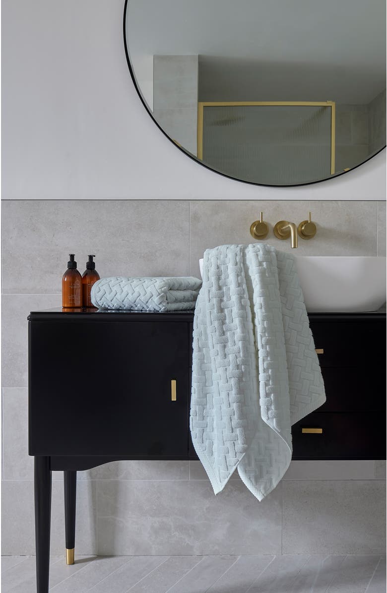 CHRISTY Trellis Textured Cotton Rayon Fibre Blend Soft Bath Towels, Alternate, color, Glacier