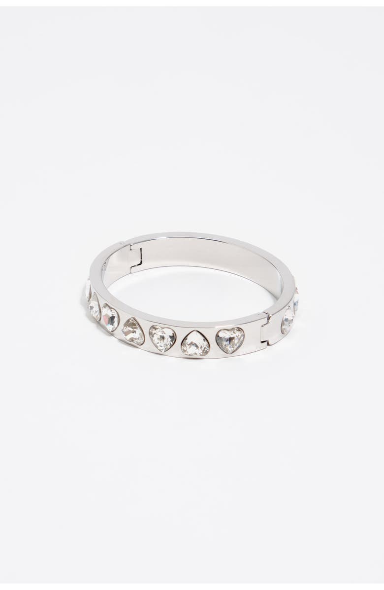 Bimba y Lola Heart Crystal Bracelet, Main, color, Dark Silver