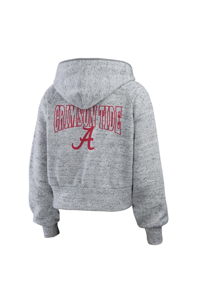 WEAR by Erin Andrews Women's WEAR by Erin Andrews Heather Gray Alabama Crimson Tide Wear Speckle Double-Hit Raglan Full-Zip Hoodie, Alternate, color, Heather Gray