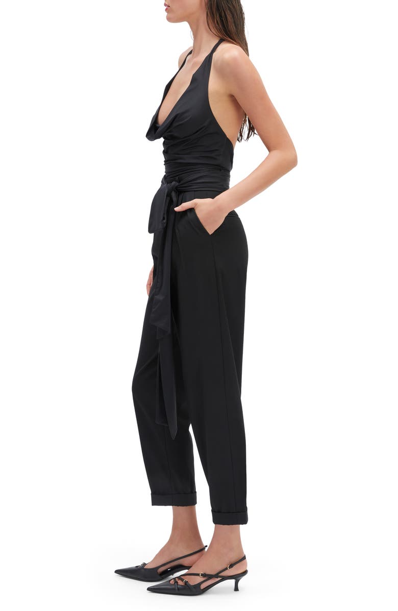 Bardot Francine Cowl Neck Halter Top, Alternate, color, Black