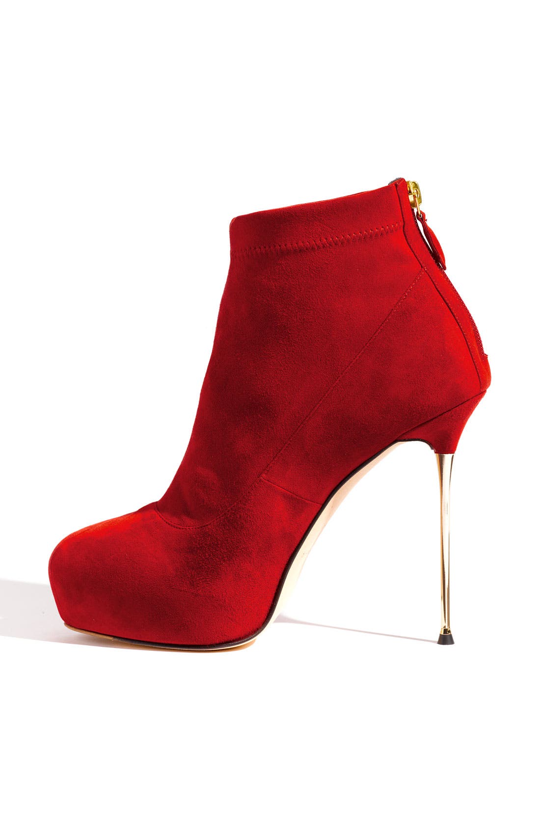 Metal Heel Platform Bootie, Alternate, color, RED