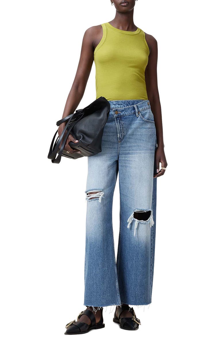 AllSaints Rina Rib Tank, Alternate, color, Unity Green