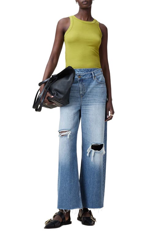 Shop Allsaints Rina Rib Tank In Unity Green