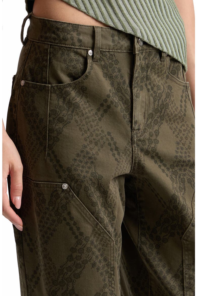 High Waist Tapered Leg Carpenter Jeans, Alternate, color, RIVERBOAT GARDEN CAMO