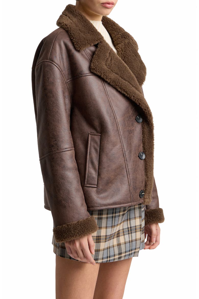 Faux Shearling Jacket, Alternate, color, UMBRIA