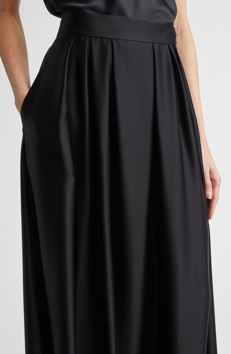 ST. JOHN Liquid Satin Skirt, Alternate, color, Black