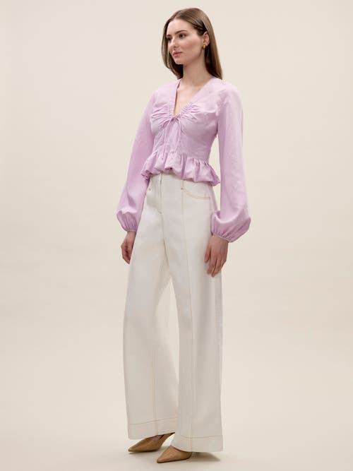 Rebecca Taylor Allegra Stripe Blouse In Wisteria