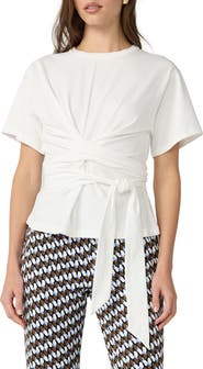 Diane von Furstenberg Teressa Twist Tie Front T-Shirt