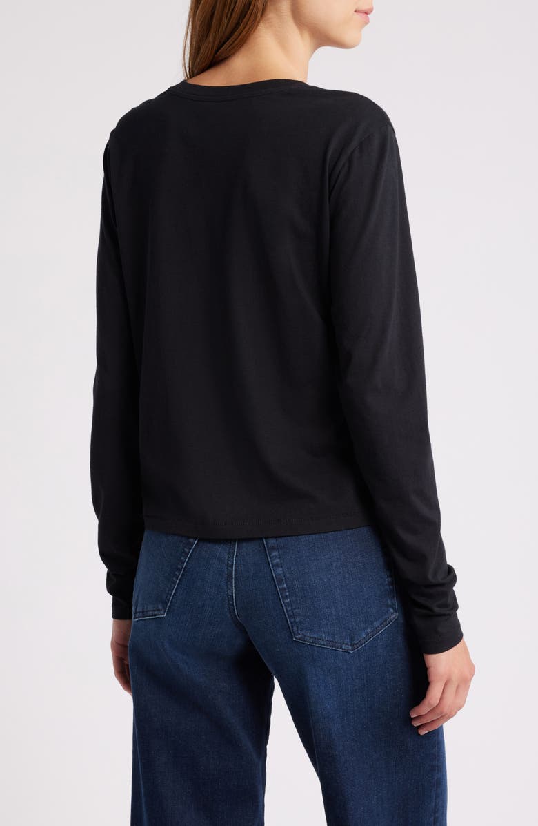 FRAME Cotton Crewneck Top, Alternate, color, Black