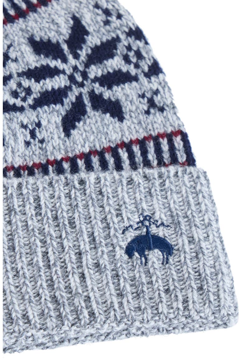 Snowflake Fairisle Wool Beanie, Alternate, color, Grey / Navy / Red
