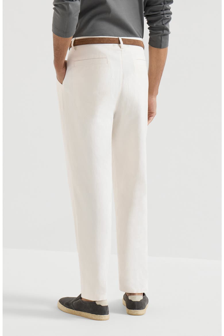 Cotton and linen trousers, Alternate, color, White