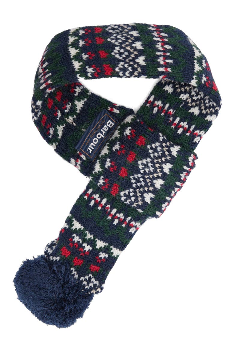 Marlow Fair Isle Dog Scarf, Main, color, NAVY FESTIVE