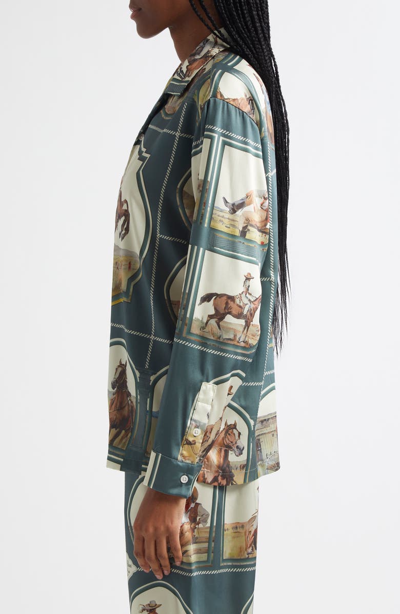 Melody Ehsani Cowgirl Satin Button-Up Shirt, Alternate, color,