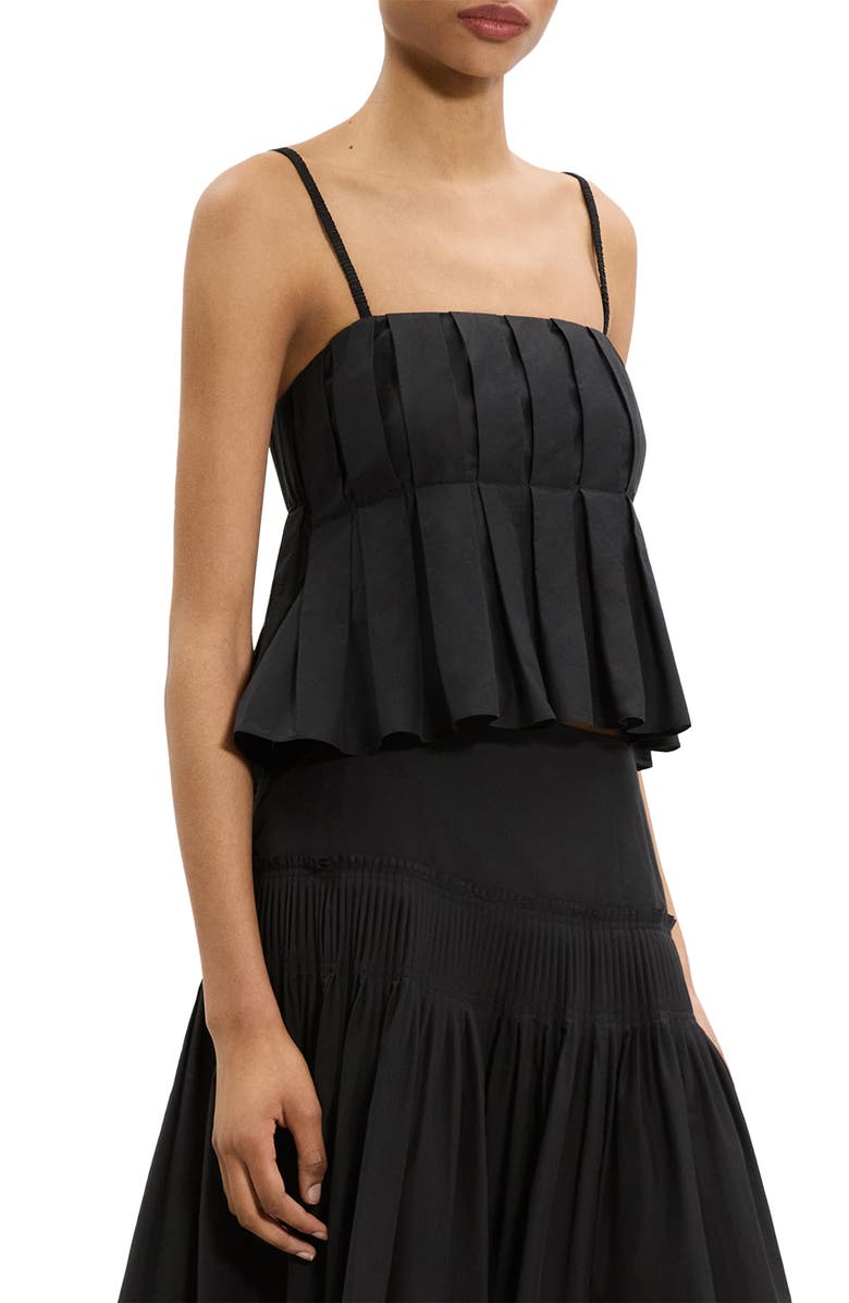 Theory Box Pleat Babydoll Camisole, Alternate, color, Black