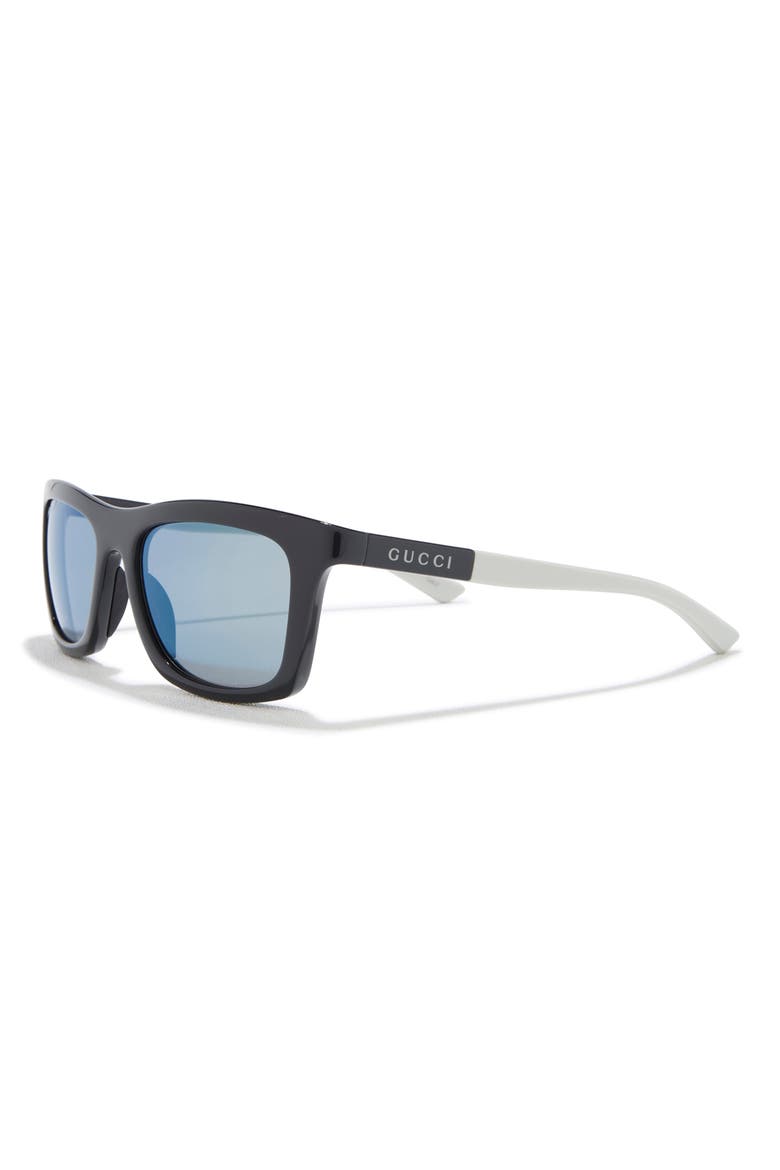 54mm Square Sunglasses, Alternate, color, BLACK GREY BLUE