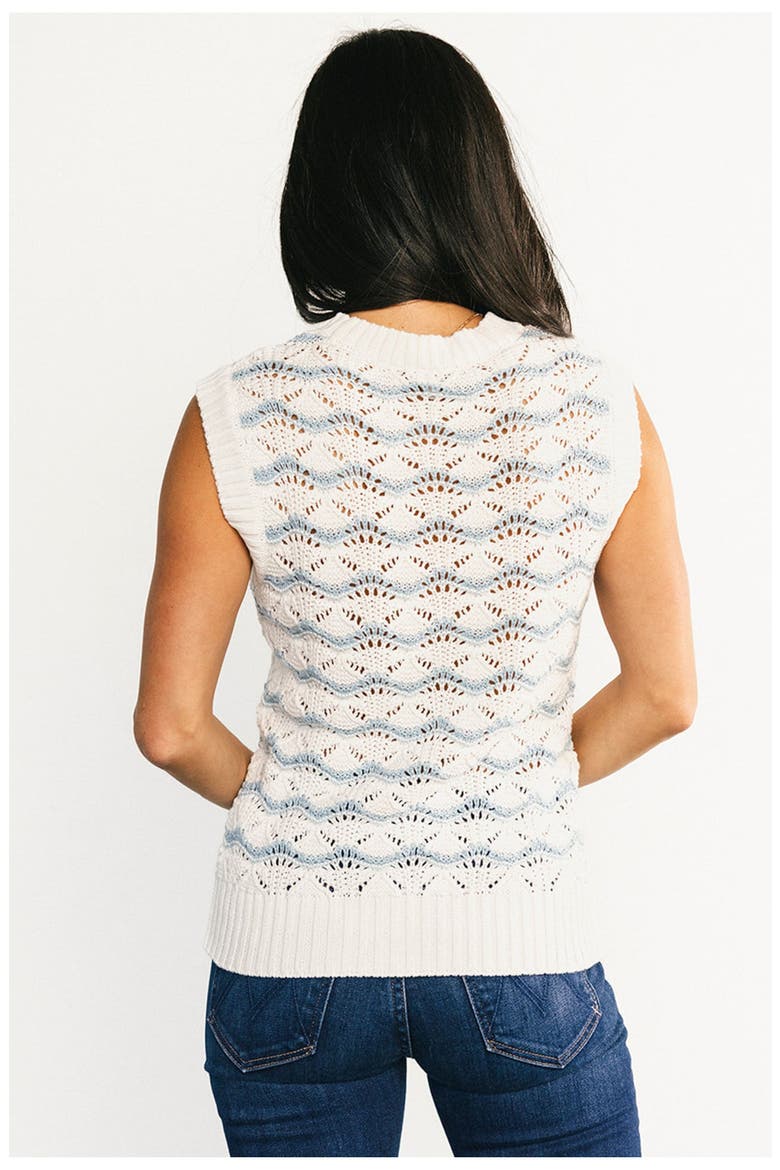 Baeza Crochet Tank, Alternate, color, Blue and Off White