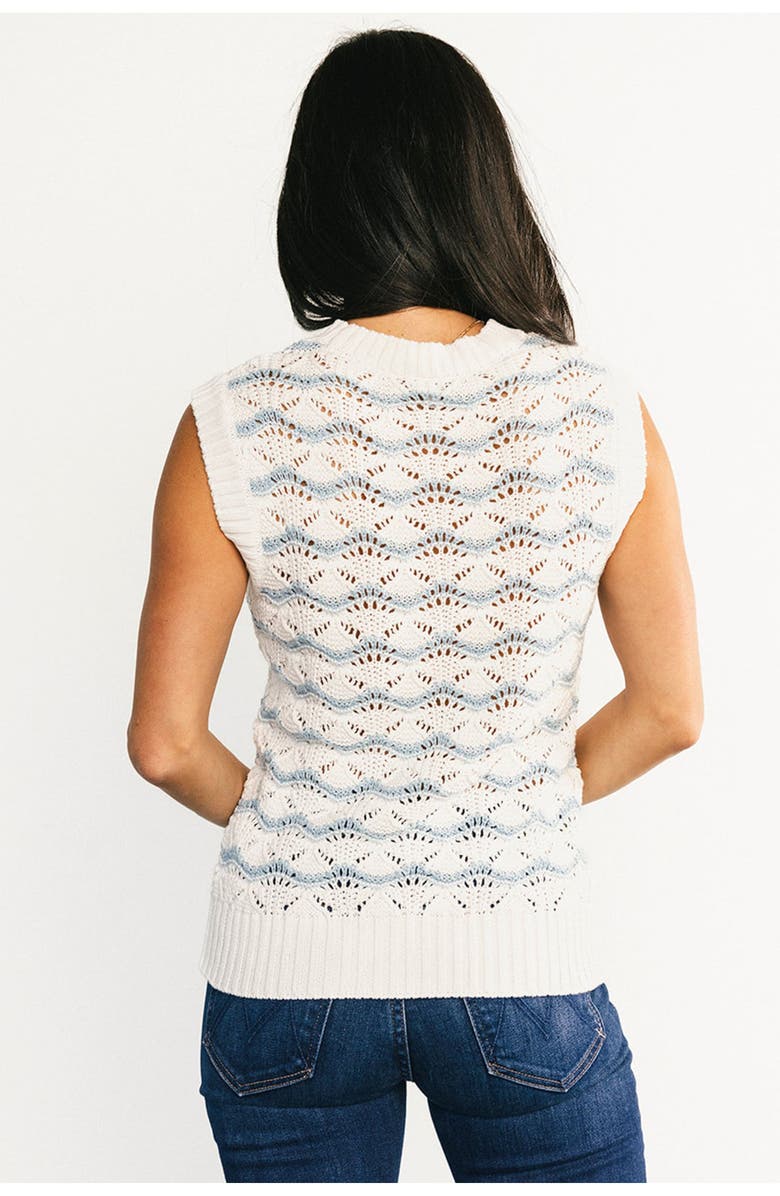 Baltic Børn Baeza Crochet Tank, Alternate, color, Blue And Off White