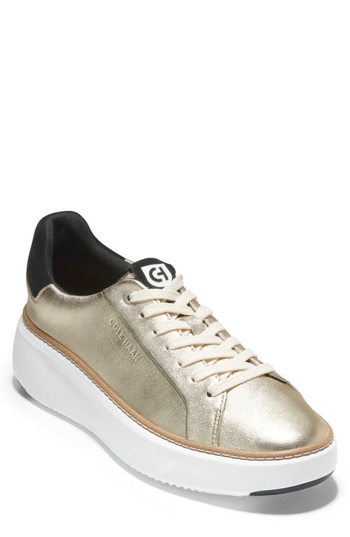 Cole Haan Grandpro Topspin Sneaker In Soft Gold Metallic/perf