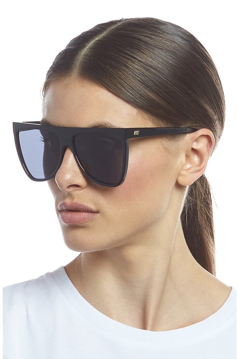 Reclaim 60mm Flat Top Sunglasses, Alternate, color, BLACK/ SMOKE MONO