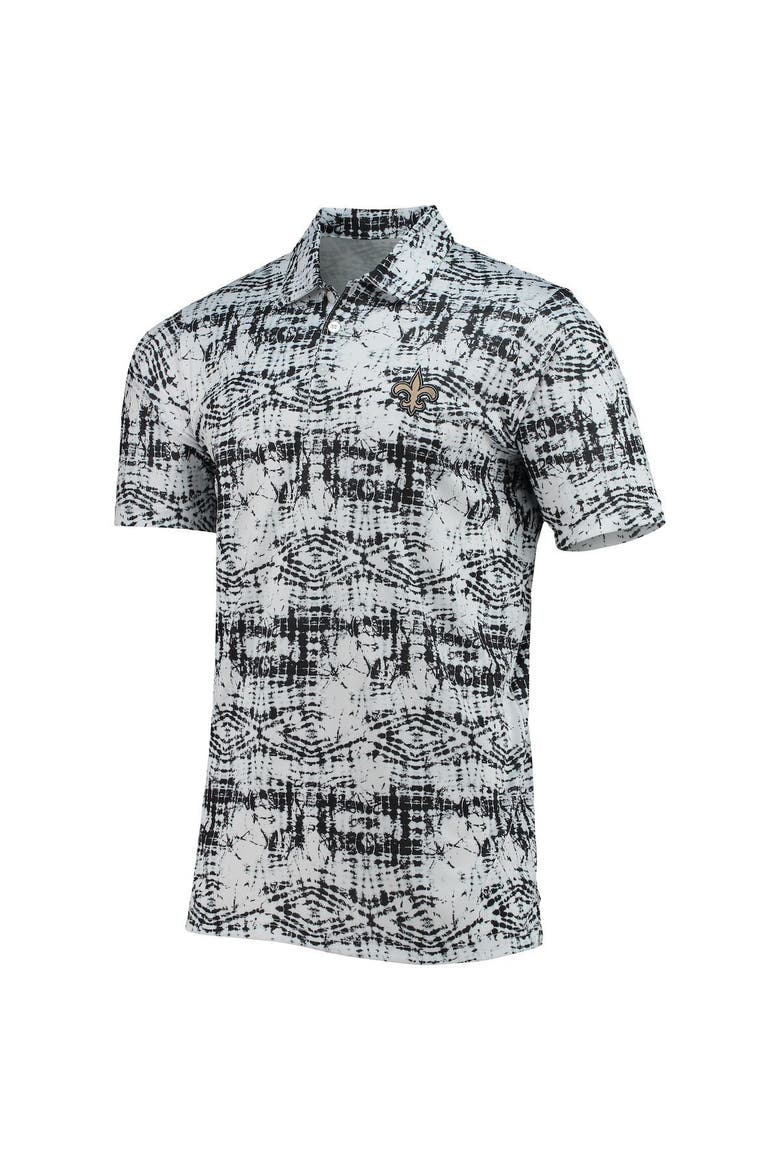 Men's Antigua Black New Orleans Saints Vivid Polo, Alternate, color, Black