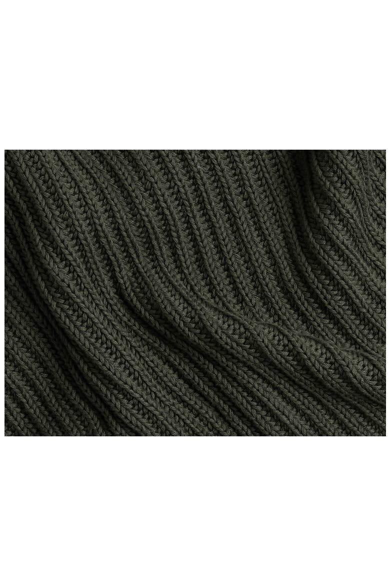 Organic Cotton Ribbed Throw Blanket, Alternate, color, EVERGREEN