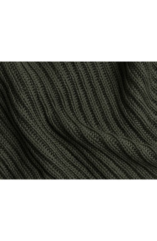Parachute Organic Cotton Ribbed Throw Blanket In Green