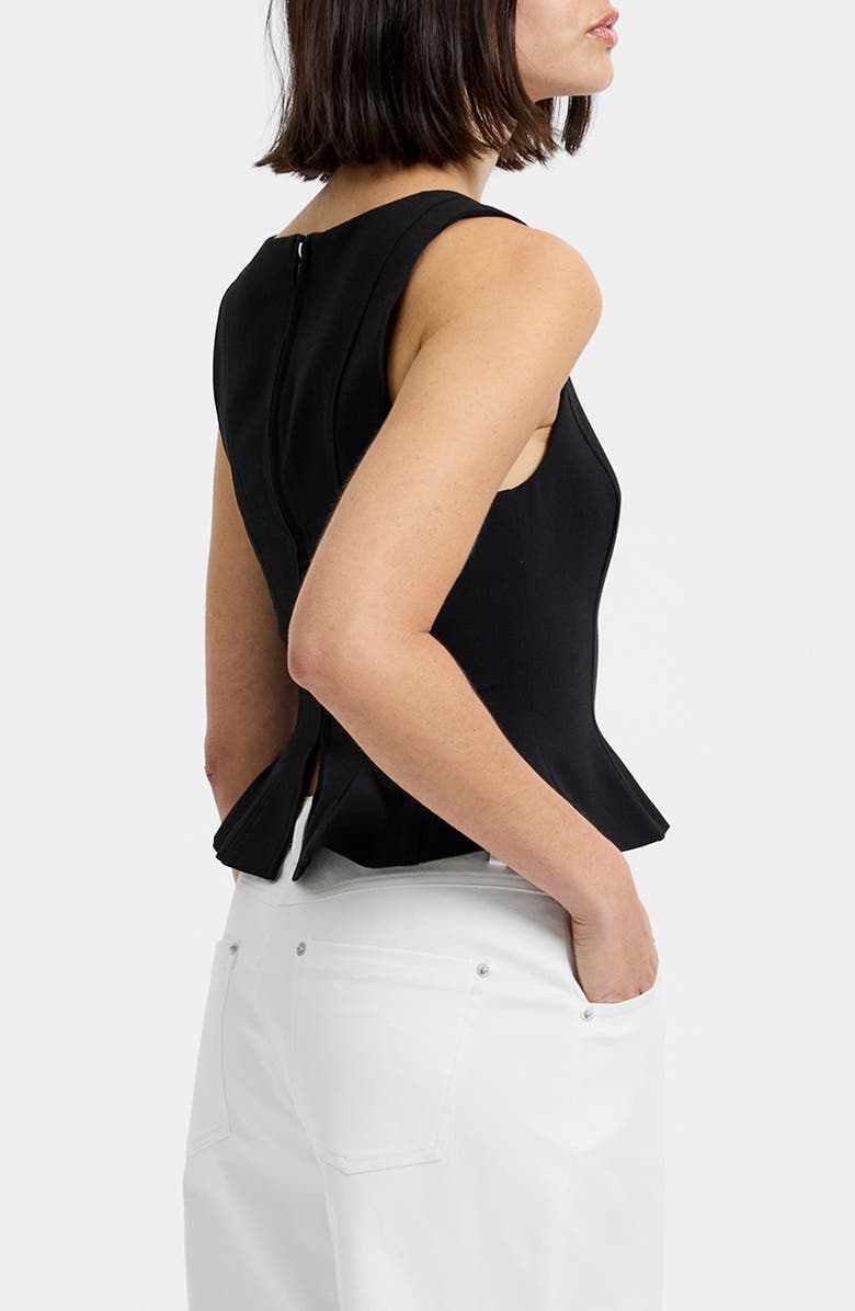 French Connection Azra Peplum Twill Tank, Alternate, color, Black