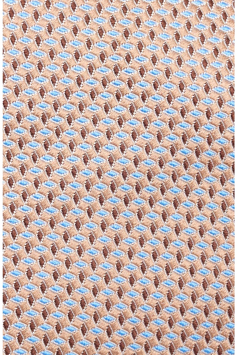 Geo Jacquard Silk Tie, Alternate, color, COCOA