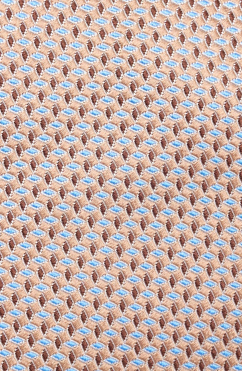 David Donahue Geo Jacquard Silk Tie, Alternate, color, Cocoa