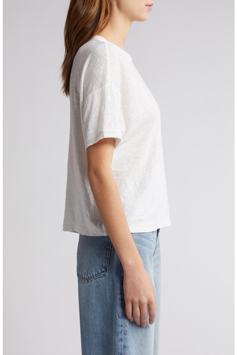 Pocket Organic Linen T-Shirt, Alternate, color, WHITE