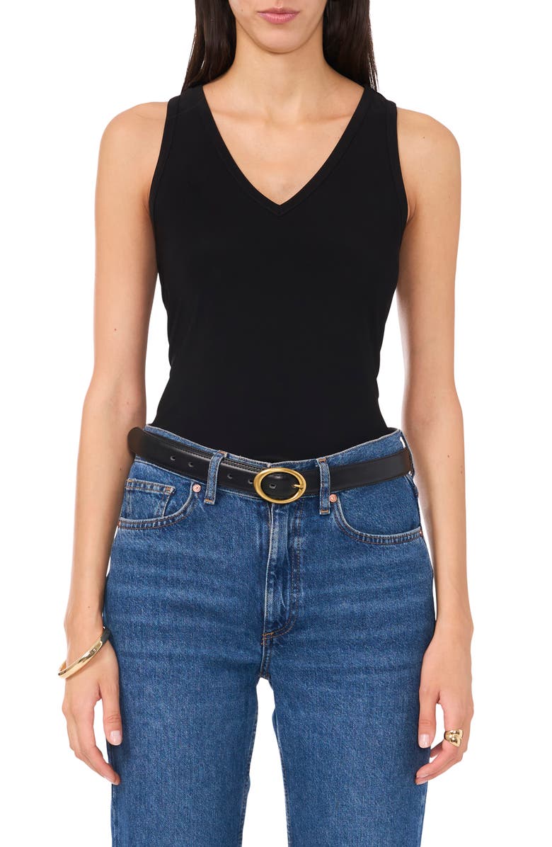 Vince Camuto V-Neck Split Back Tank, Main, color, 