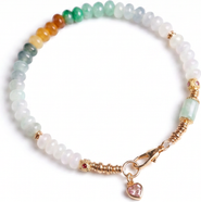 seree Mosaic Caila Green Jade Barrel Bead Bracelet