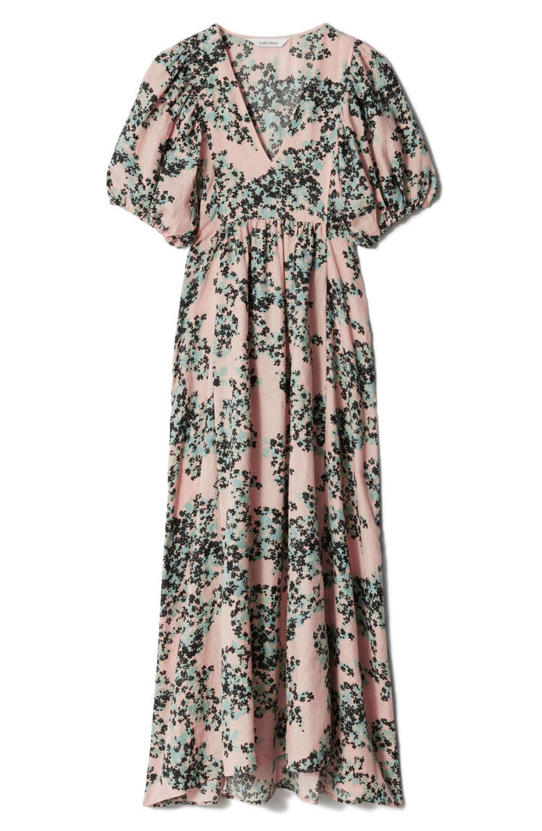 & Other Stories Jacquard Maxi Dress, Alternate, color, Porcelain Floral Aop