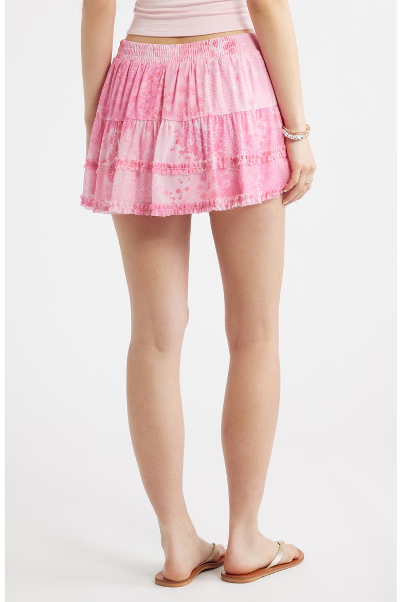 Ditsy Floral Mesh Miniskort, Alternate, color, PINK FLORA PAISLEY