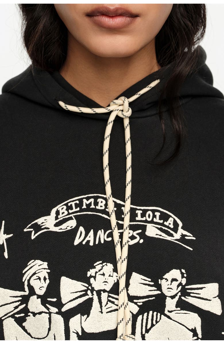 Bimba y Lola Washed Dancers Logo Hooded Sweatshirt, Alternate, color, Washed Black