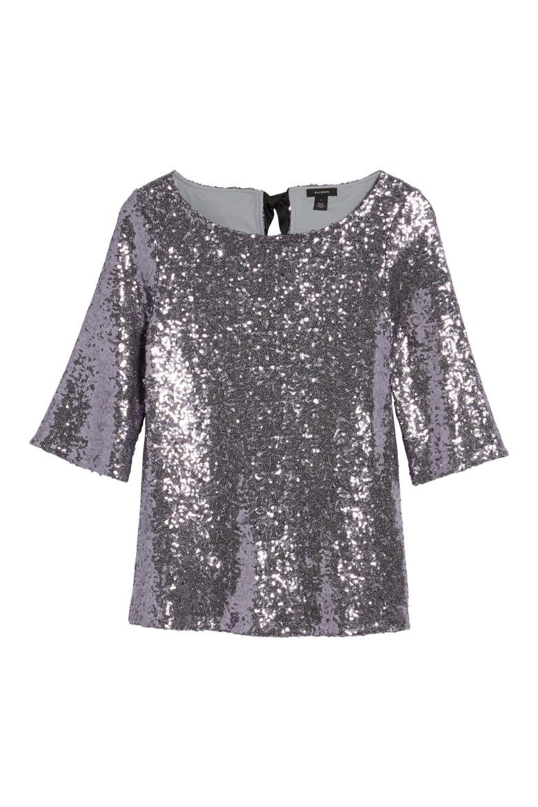 Tie Back Sequin Top, Alternate, color, LAVENDER