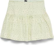 VERO MODA Hay Embroidered Eyelet Cotton Miniskirt