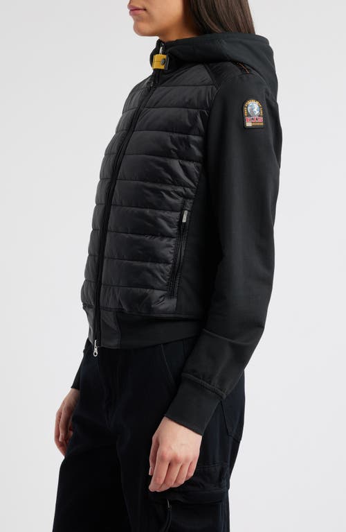 Shop Parajumpers Caelie Water Repellent Mixed Media Quilted Jacket In Black
