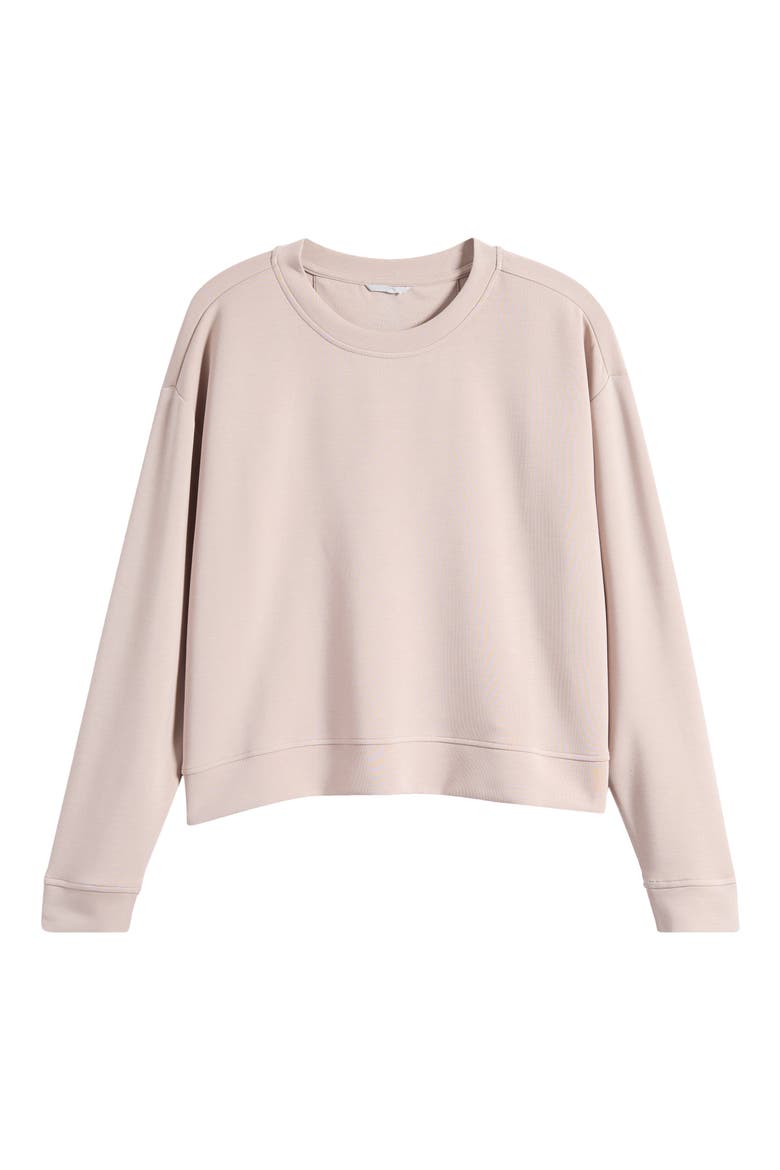 Sienna Crop Performance Sweatshirt, Alternate, color, TAN