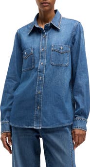 7 For All Mankind Western Stud Denim Shirt