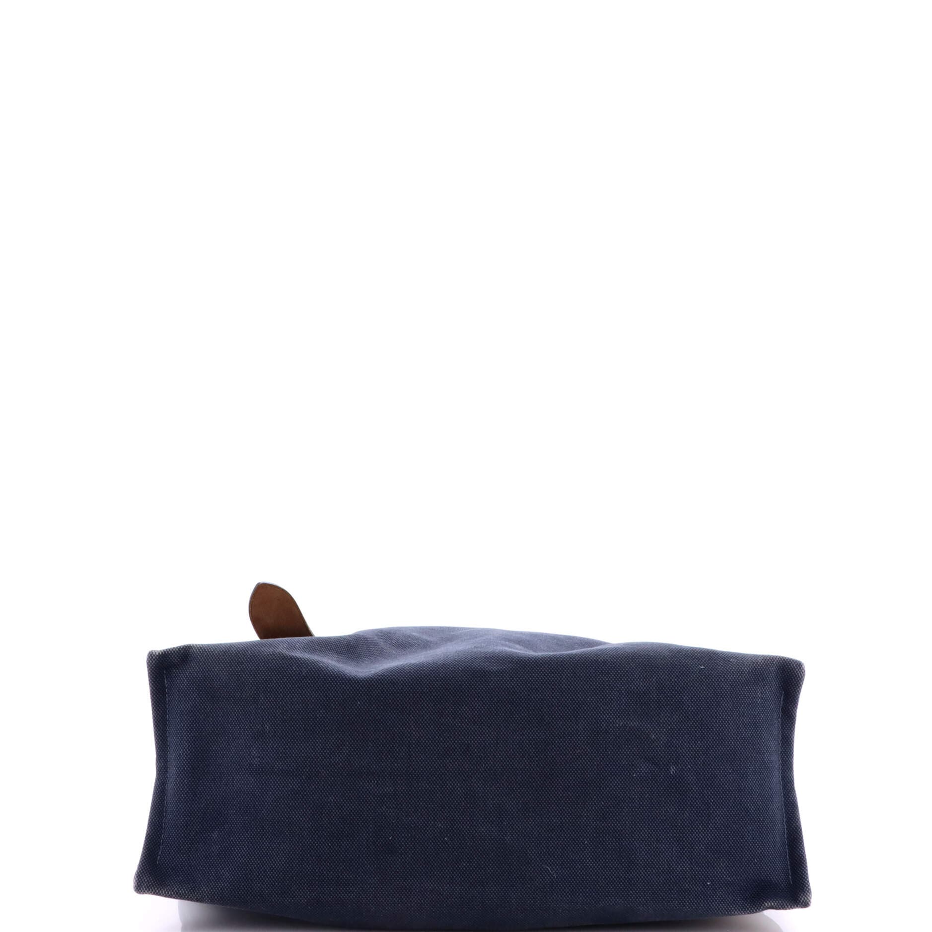 Pre-Owned Hermes Etriviere Shopping Tote Toile and Leather, Alternate, color, Blue