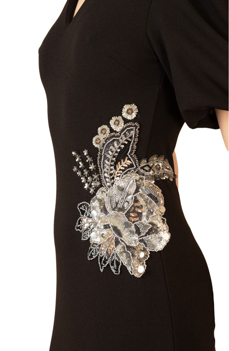 Hale Bob Billie Dress Beaded, Alternate, color, Black