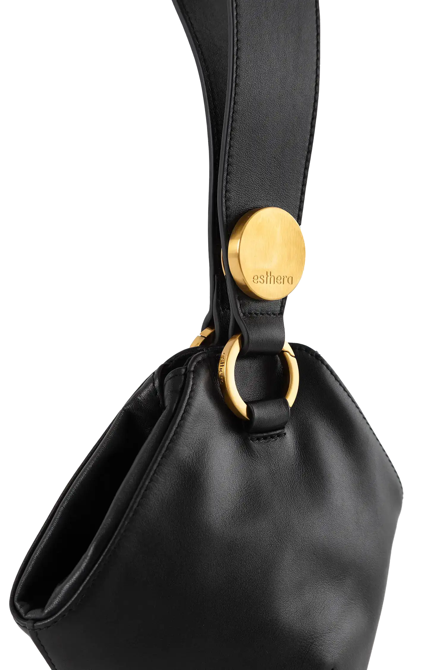 Esthera 9PM Leather Shoulder Bag, Alternate, color, Black