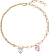EYE CANDY LOS ANGELES 14k Gold Plated Heart Charm Chain Bracelet
