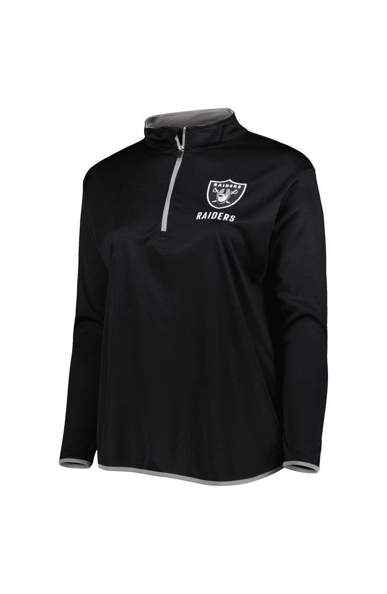 FANATICS Women's Fanatics Branded Black Las Vegas Raiders Plus Size Worth the Drive Quarter-Zip Top, Alternate, color, 