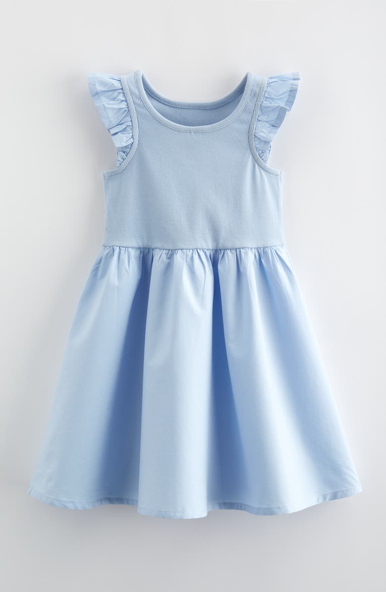 Nordstrom Kids' Flutter Sleeve Cotton Dress, Alternate, color, Blue Windsurfer