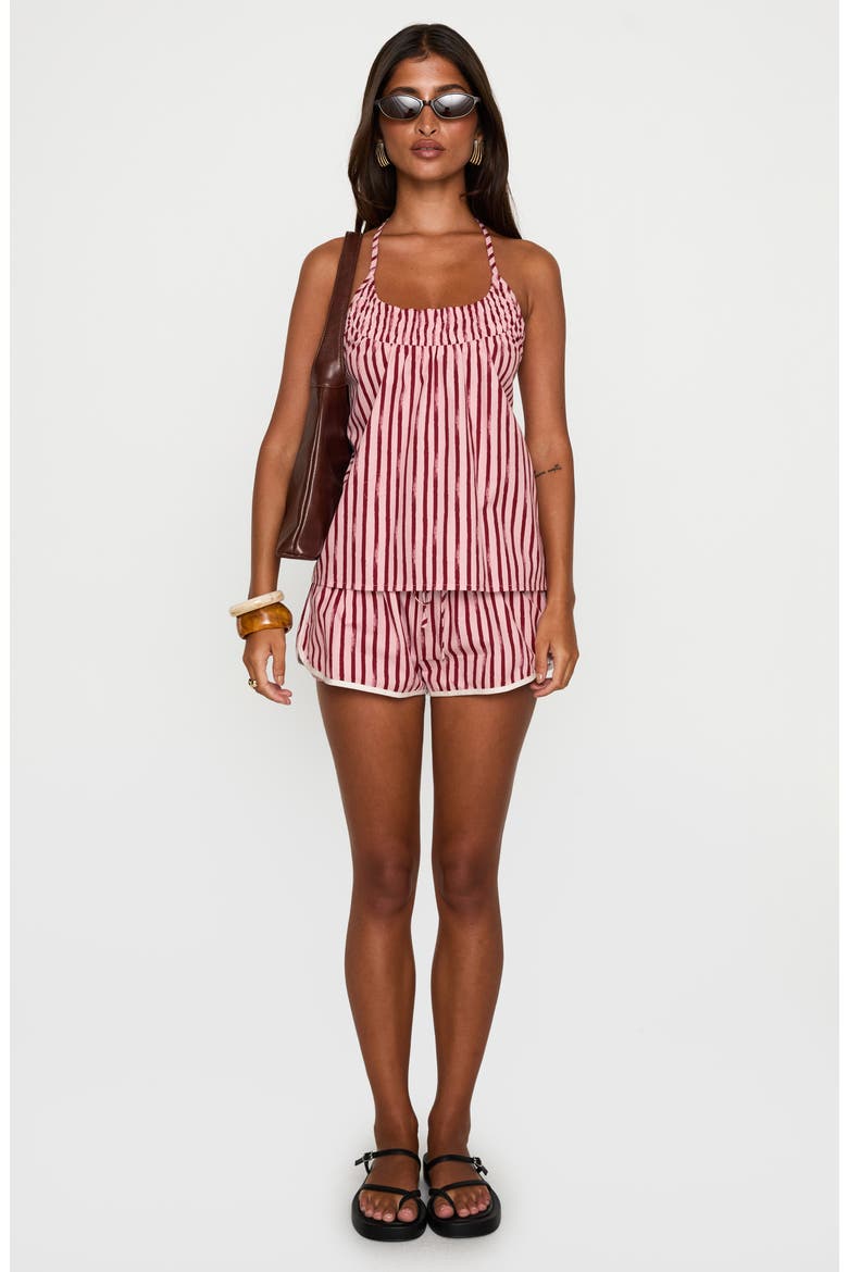Your Everything Stripe Organic Cotton Halter Top, Alternate, color, PINK STRIPE