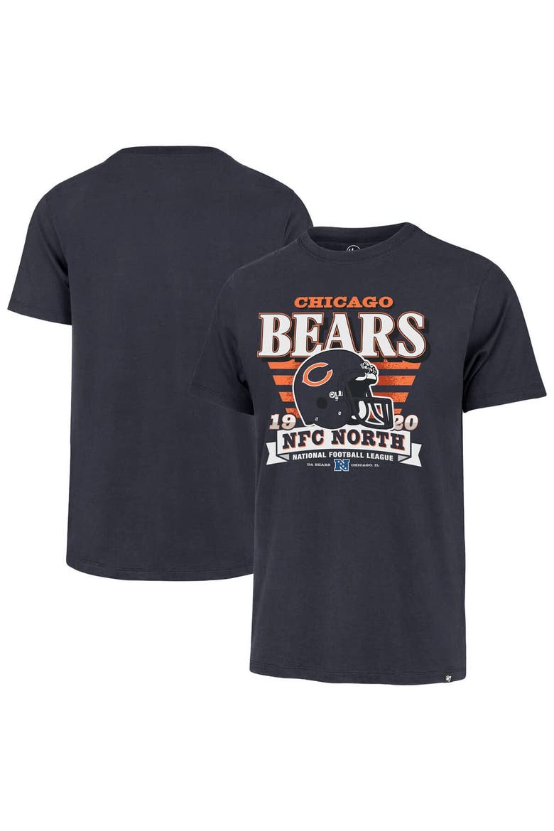 Men's '47 Navy Chicago Bears Stripe Splash Franklin Throwback T-Shirt, Alternate, color, Navy